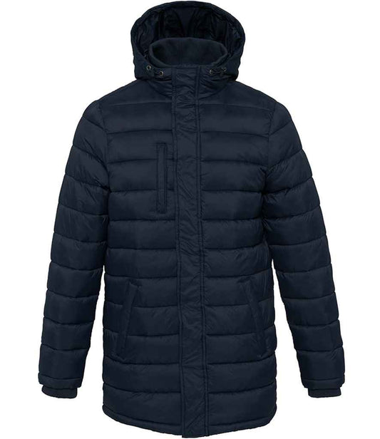 Kariban Lightweight Long Padded Parka Jacket in Navy