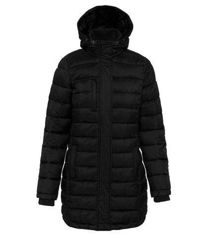 Kariban Kariban Ladies Lightweight Long Padded Parka Jacket Black