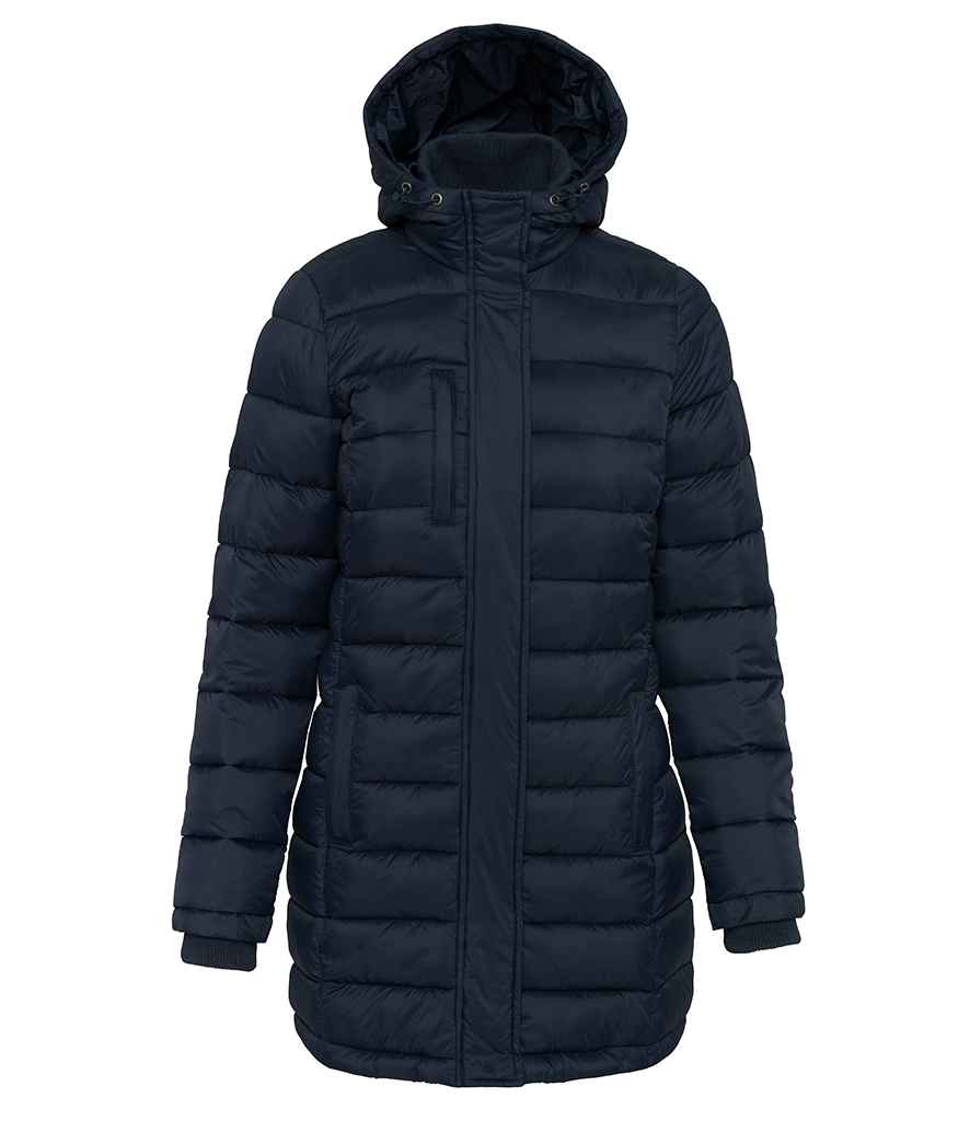 Kariban Kariban Ladies Lightweight Long Padded Parka Jacket Navy