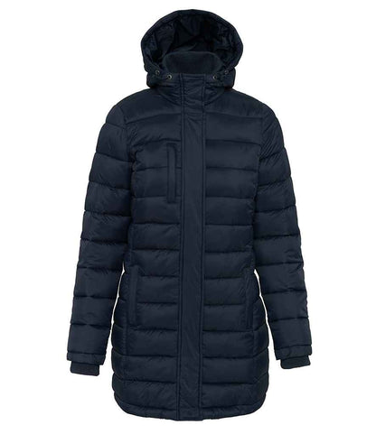 Kariban Kariban Ladies Lightweight Long Padded Parka Jacket Navy