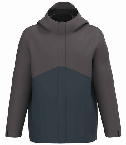 Kariban Kariban Unisex 3-in-1 Two Tone Hooded Parka Jacket Navy/Dark Grey
