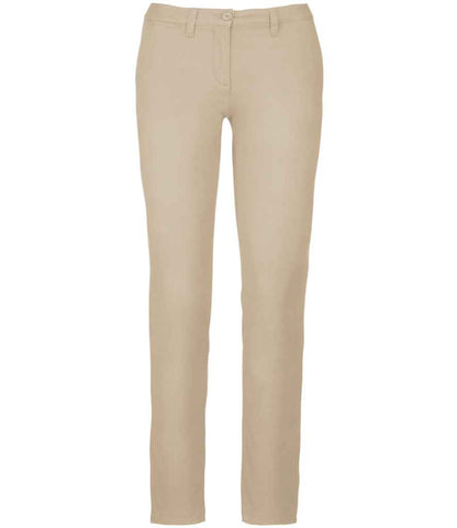 Kariban Ladies Chino Trousers in Beige