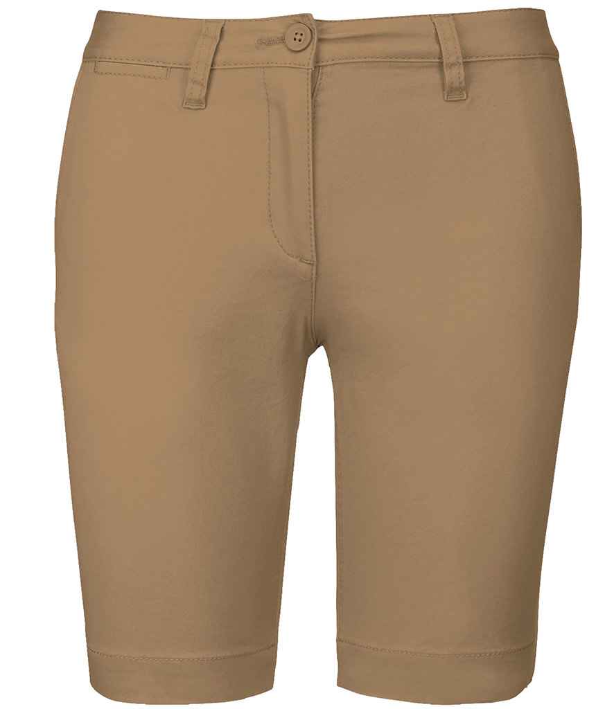 Kariban Ladies Chino Bermuda Shorts in Camel