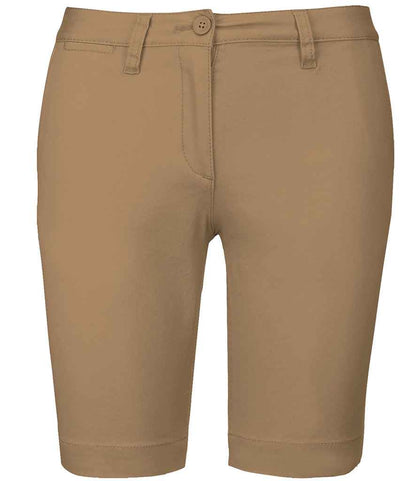 Kariban Ladies Chino Bermuda Shorts in Camel