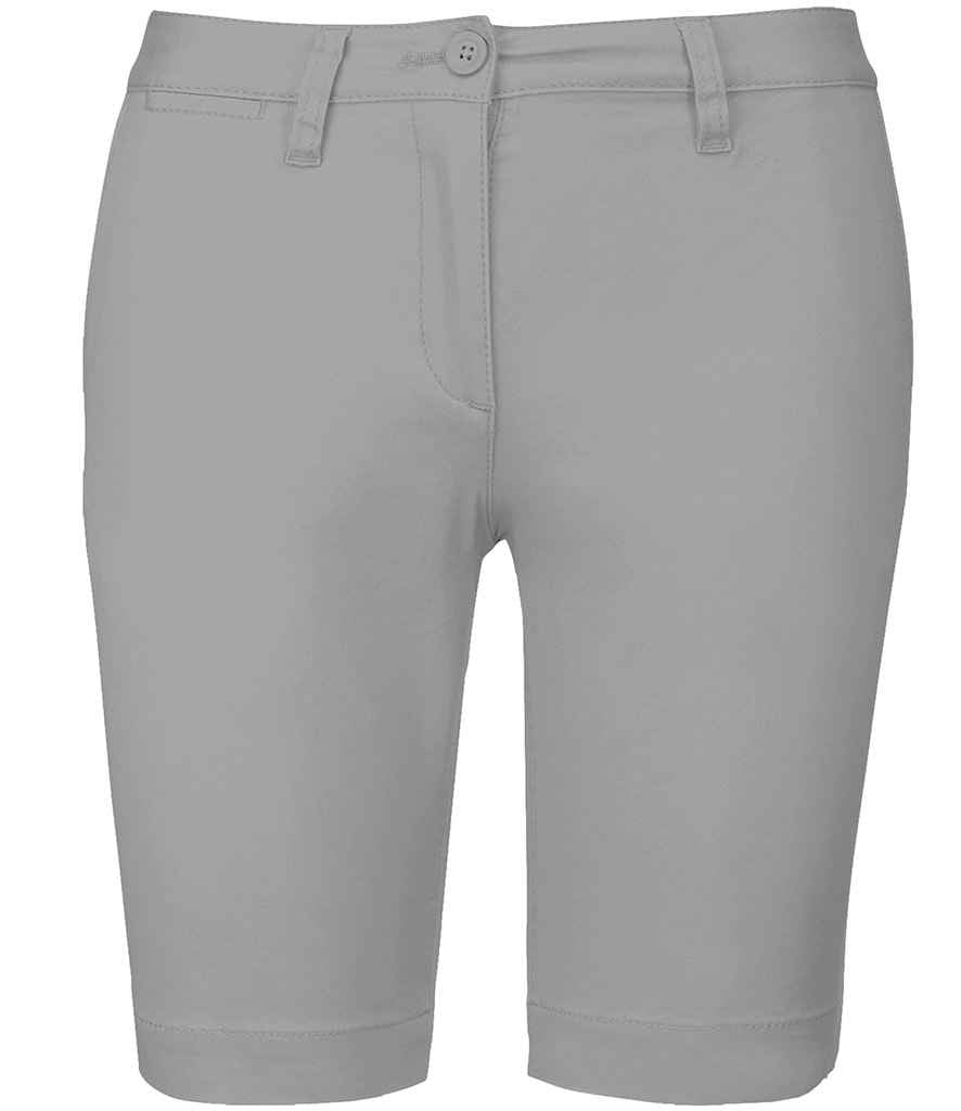 Kariban Ladies Chino Bermuda Shorts in Fine Grey