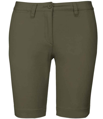 Kariban Ladies Chino Bermuda Shorts in Light Khaki