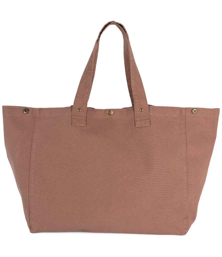 Kimood Faded Cotton Shopper in Washed Santal Brown