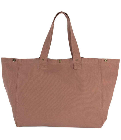 Kimood Faded Cotton Shopper in Washed Santal Brown