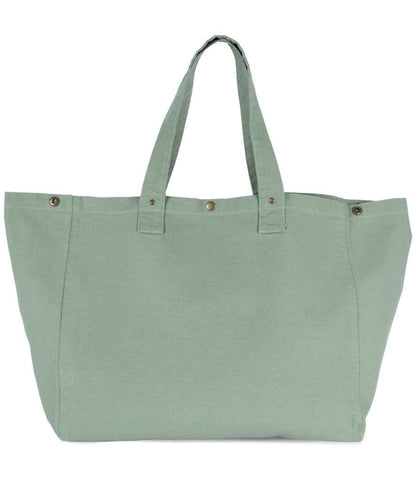Kimood Faded Cotton Shopper in Washed Water Green