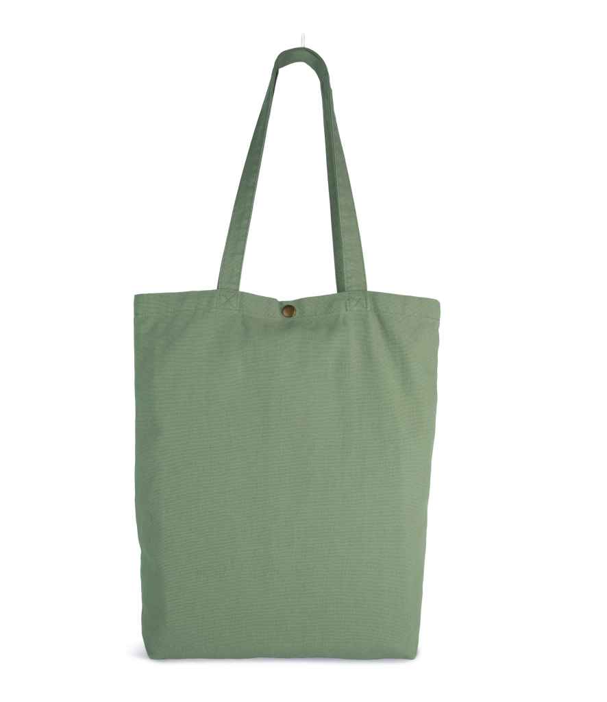 Kimood Washed Cotton Tote Bag in Washed Green Clay