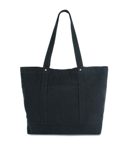 Kimood Washed Cotton Shopper Bag in Washed Black