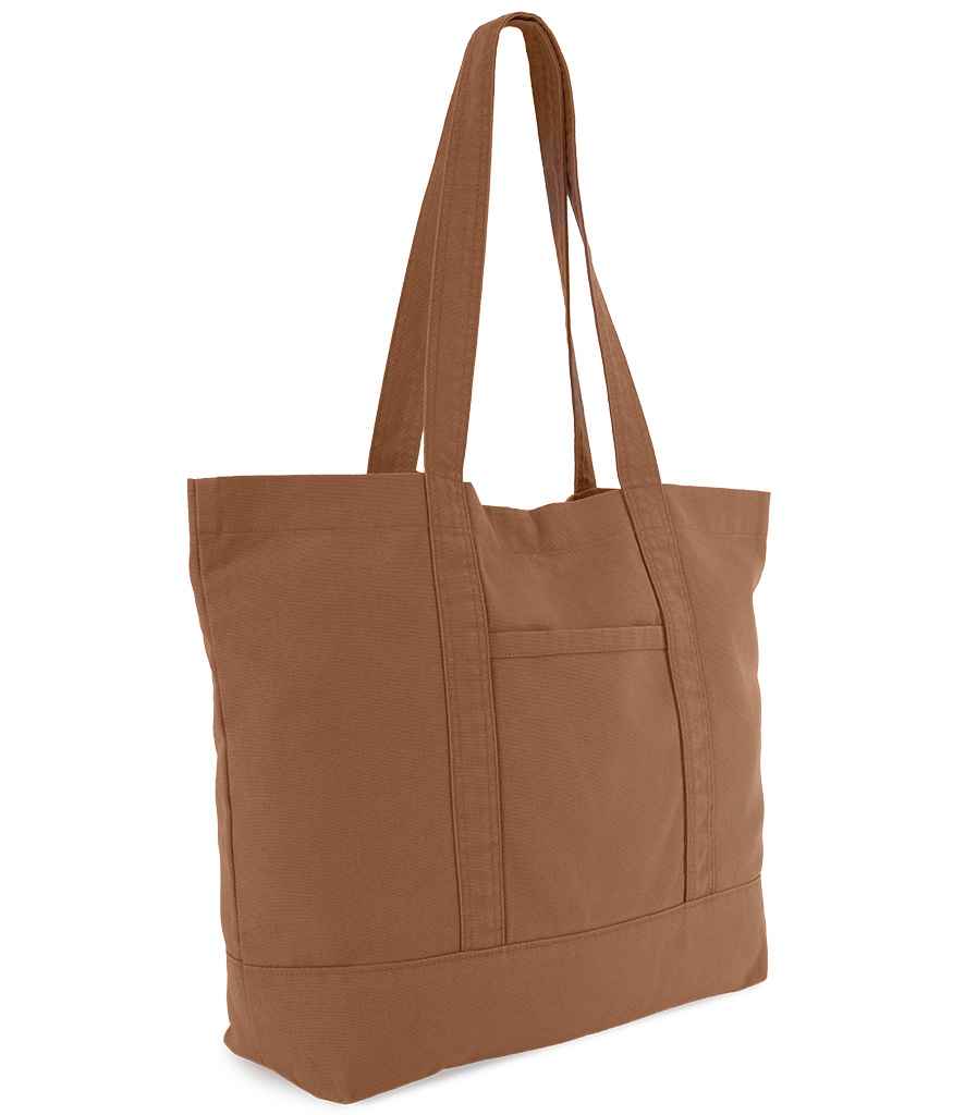 Kimood Kimood Washed Cotton Shopper Bag Washed Cinnamon