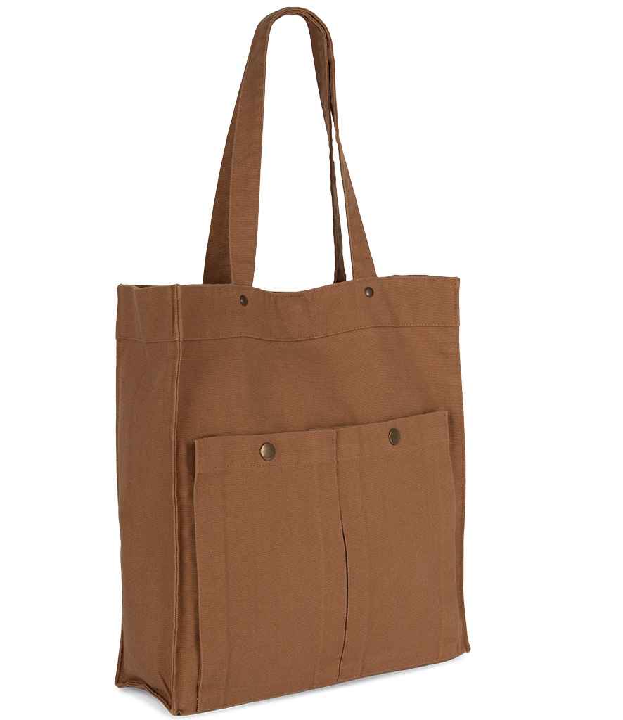 Kimood Kimood Washed Cotton Bag with Pockets Washed Cinnamon