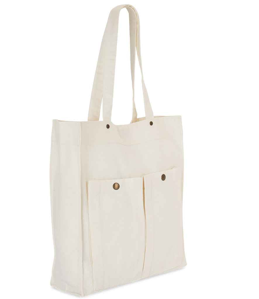 Kimood Kimood Washed Cotton Bag with Pockets Washed Ivory
