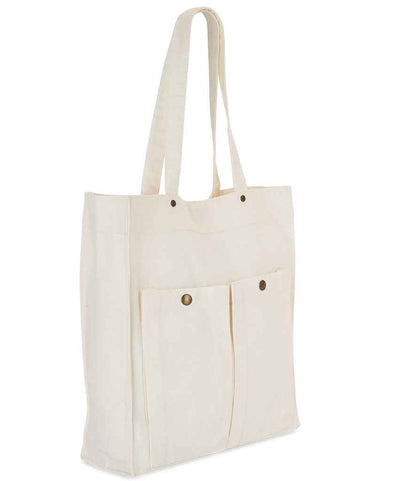 Kimood Kimood Washed Cotton Bag with Pockets Washed Ivory