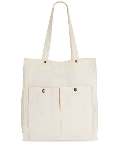 Kimood Washed Cotton Bag with Pockets in Washed Ivory