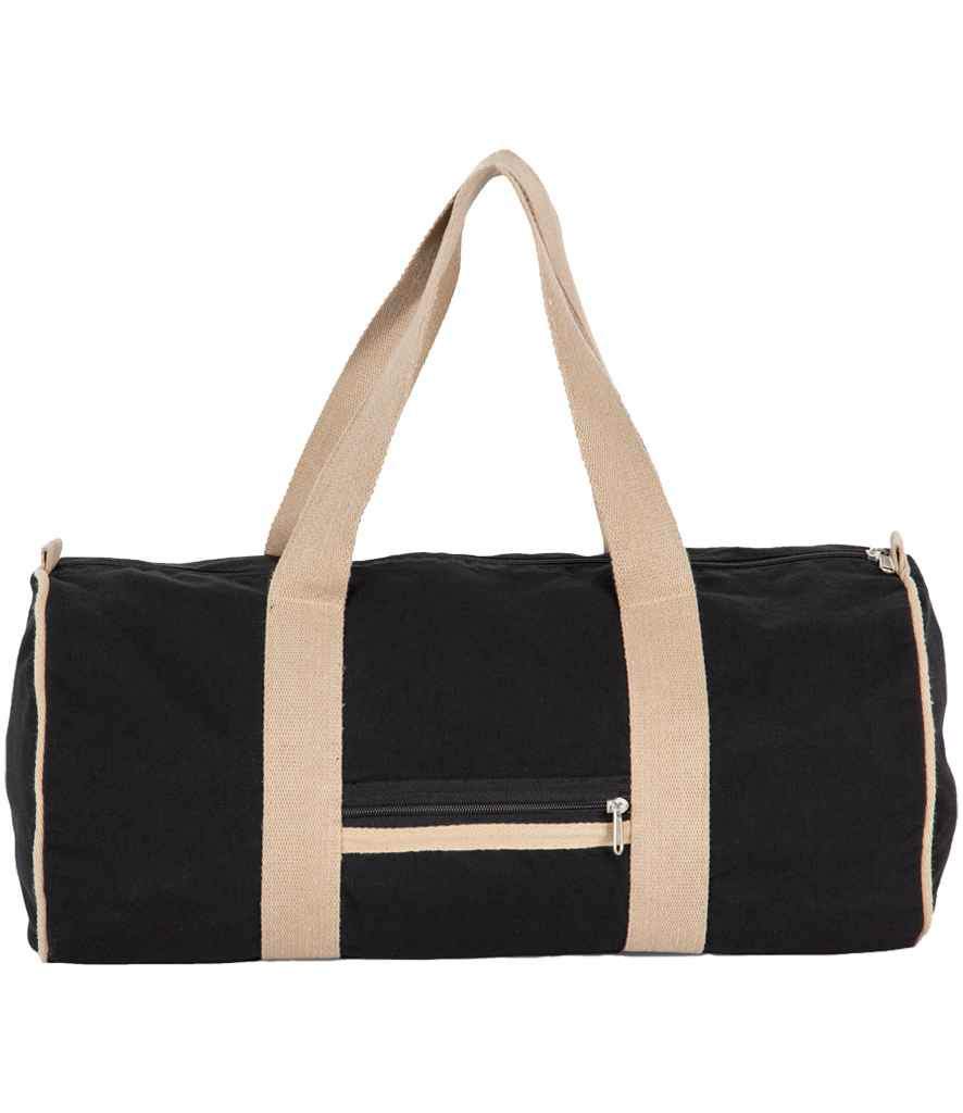 Kimood Recycled Duffle Bag in Black Night/Hemp