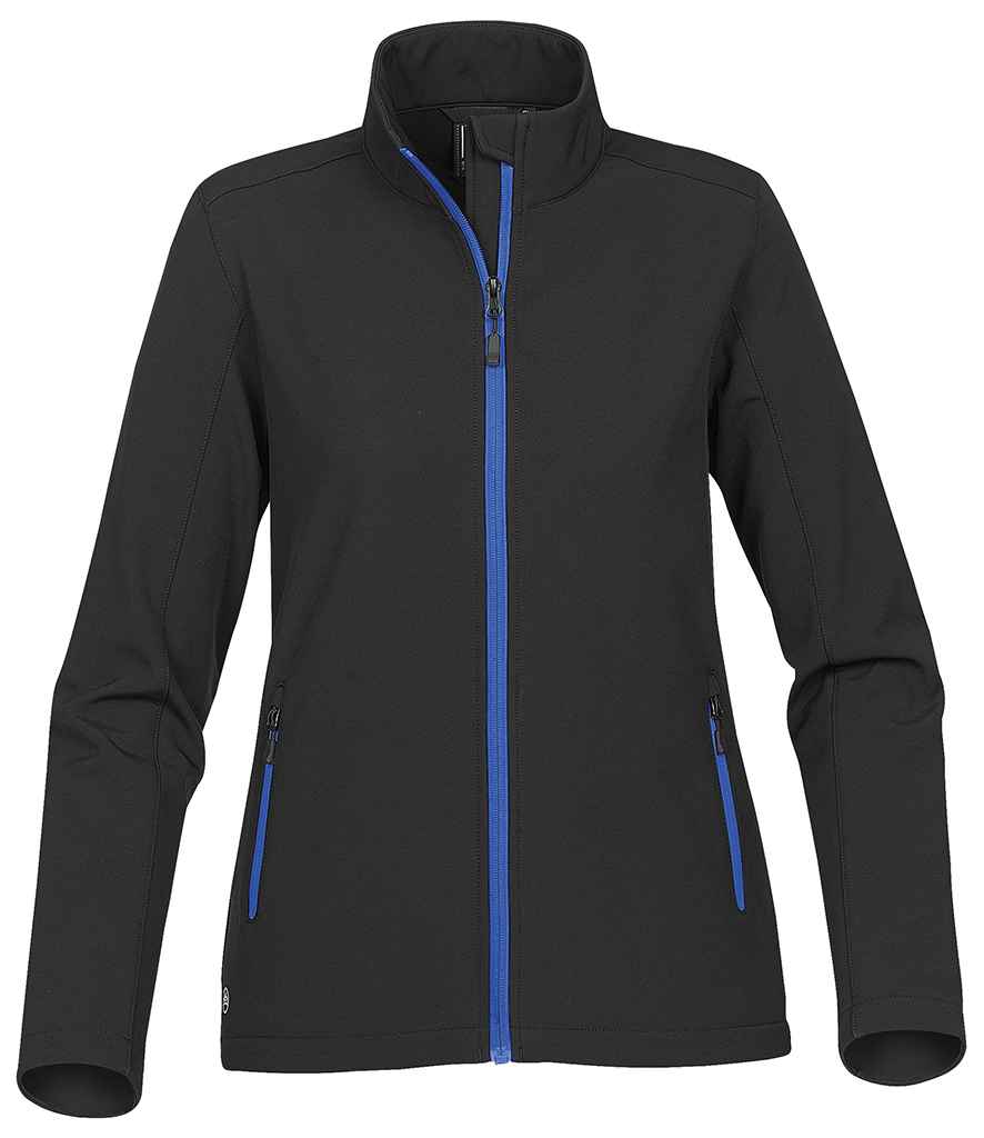 Stormtech Ladies Orbiter Soft Shell Jacket in Black/Azure