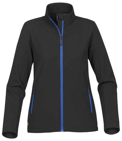 Stormtech Ladies Orbiter Soft Shell Jacket in Black/Azure