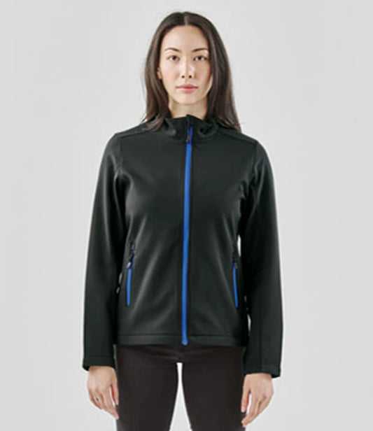 Stormtech Ladies Orbiter Soft Shell Jacket - Black/Azure - Model