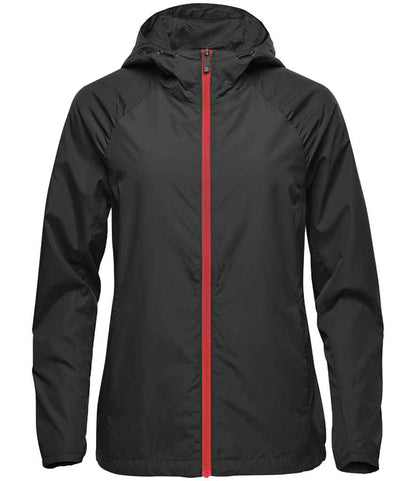 Stormtech Ladies Pacifica Wind Jacket in Black/Bright Red