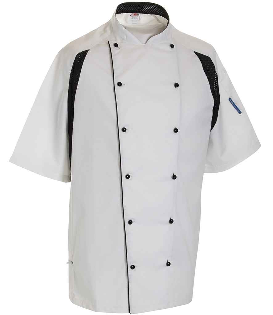 Le Chef Short Sleeve Executive Jacket in White/Black