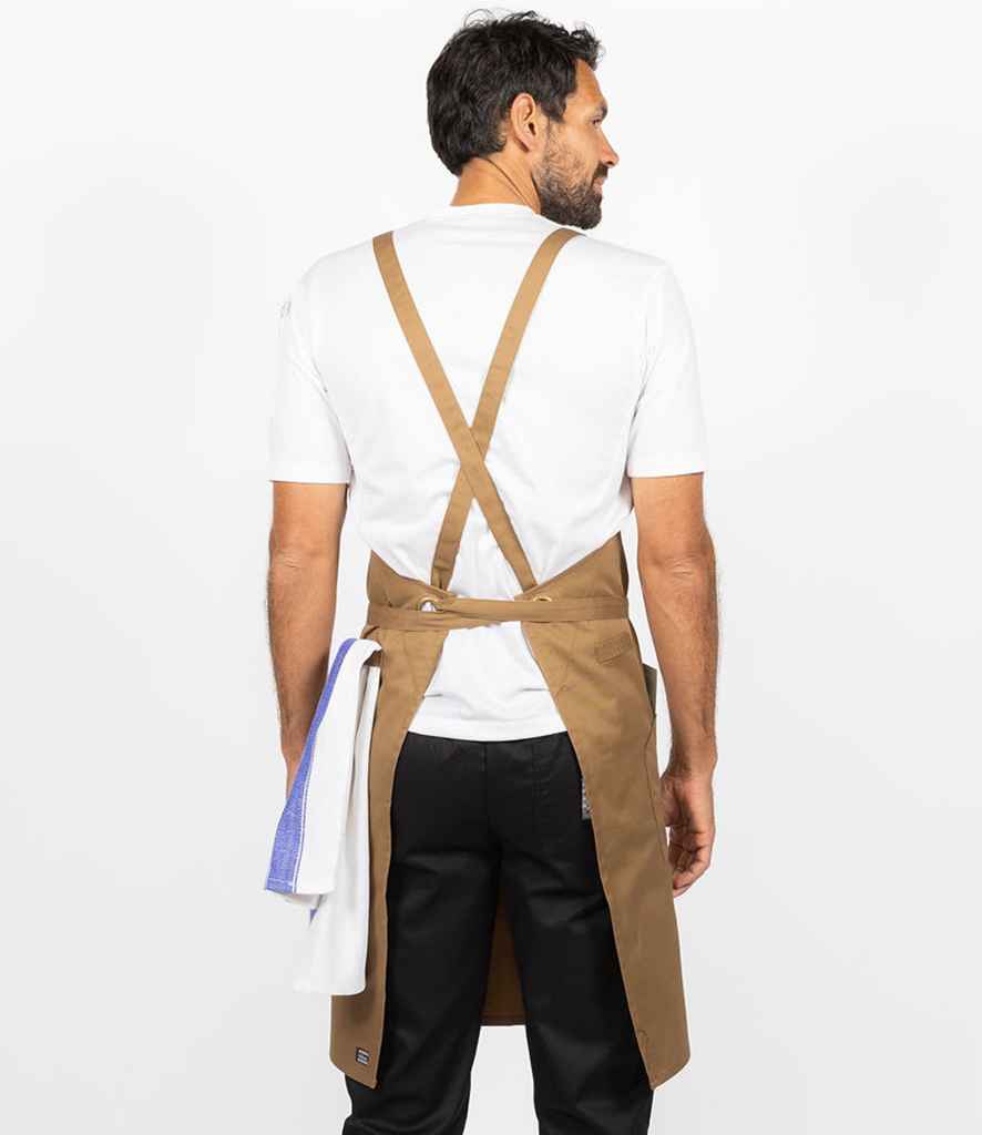Le Chef Crossover Bib Apron in Khaki