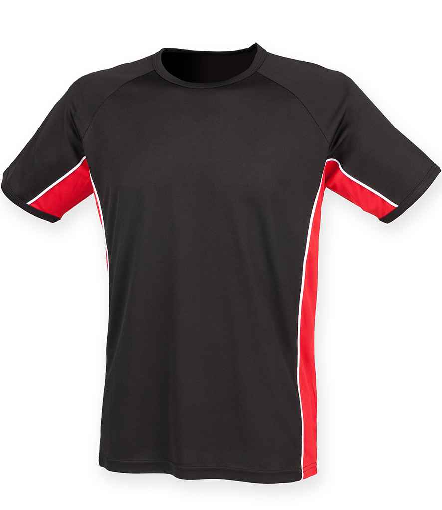 Finden & Hales Finden + Hales Performance Panel T-Shirt Black/Red/White