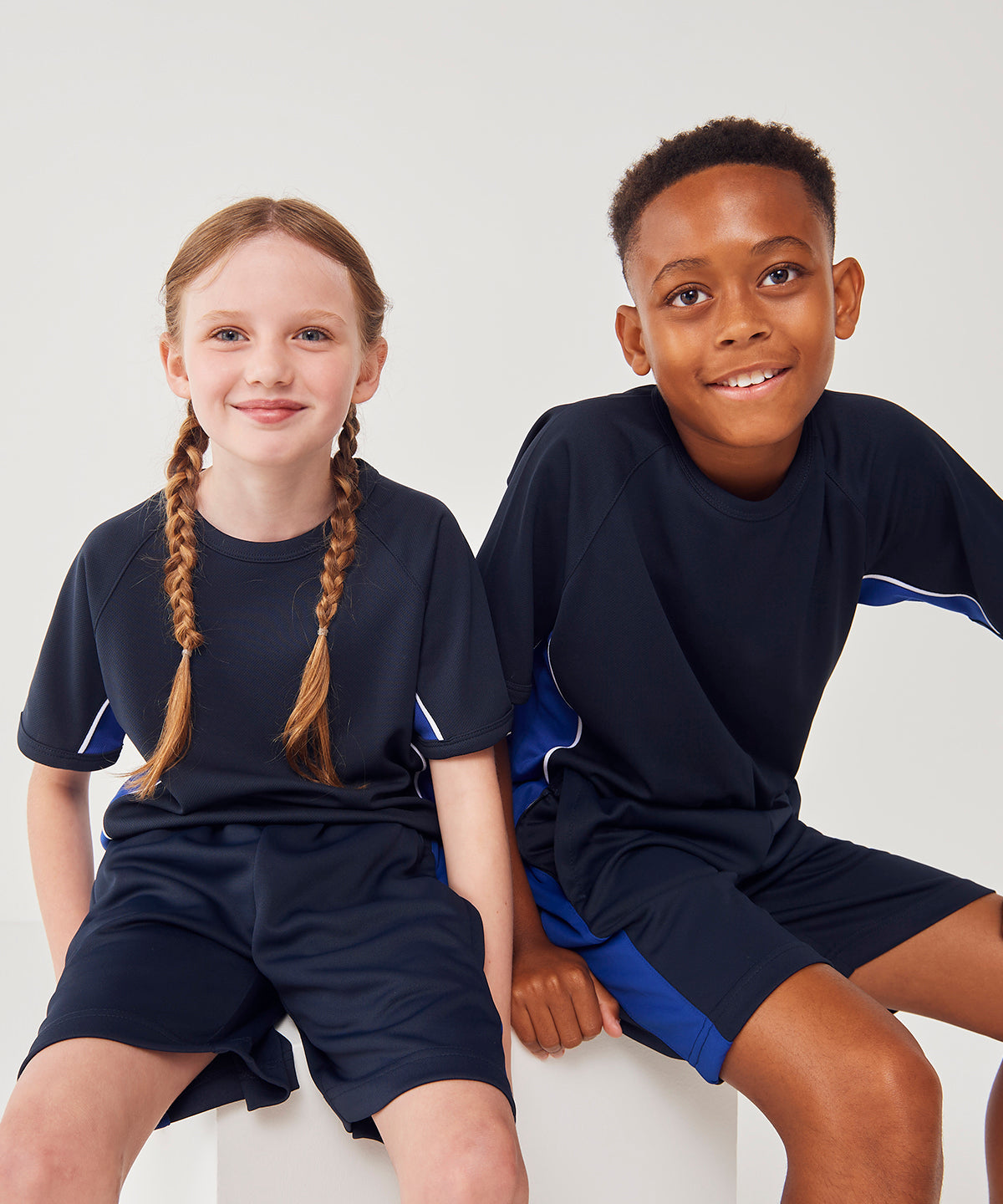 Finden & Hales Kids performance panel t-shirt Black/Red/White