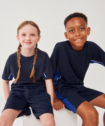 Finden & Hales Kids performance panel t-shirt Black/Red/White