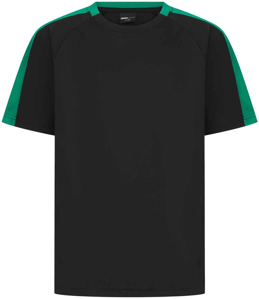 Finden + Hales Kids Team T-Shirt in Black/Emerald