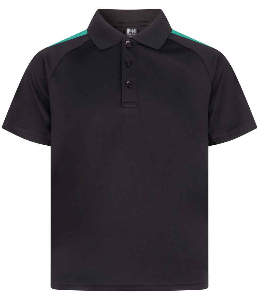 Finden & Hales Finden + Hales Kids Team Polo Shirt Black/Emerald