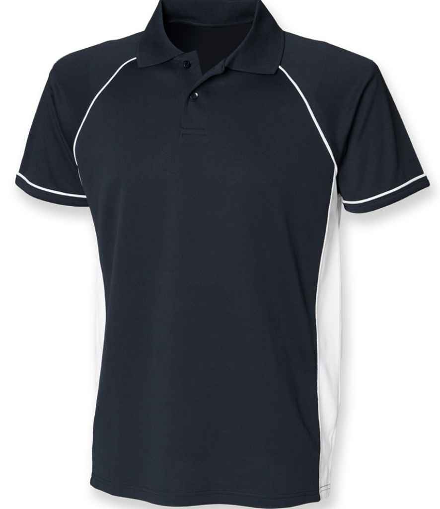 Finden & Hales Finden + Hales Performance Panel Polo Shirt Navy/White