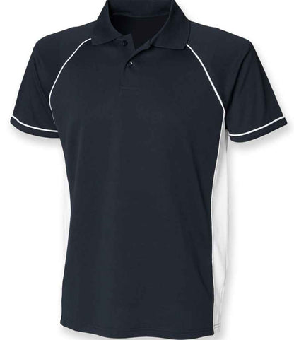 Finden & Hales Finden + Hales Performance Panel Polo Shirt Navy/White