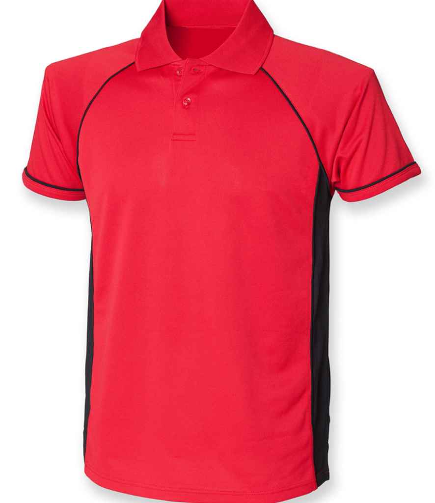 Finden + Hales Performance Panel Polo Shirt in Red/Black