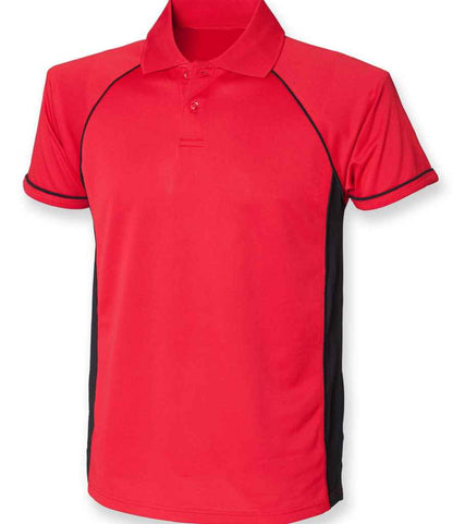 Finden + Hales Performance Panel Polo Shirt in Red/Black