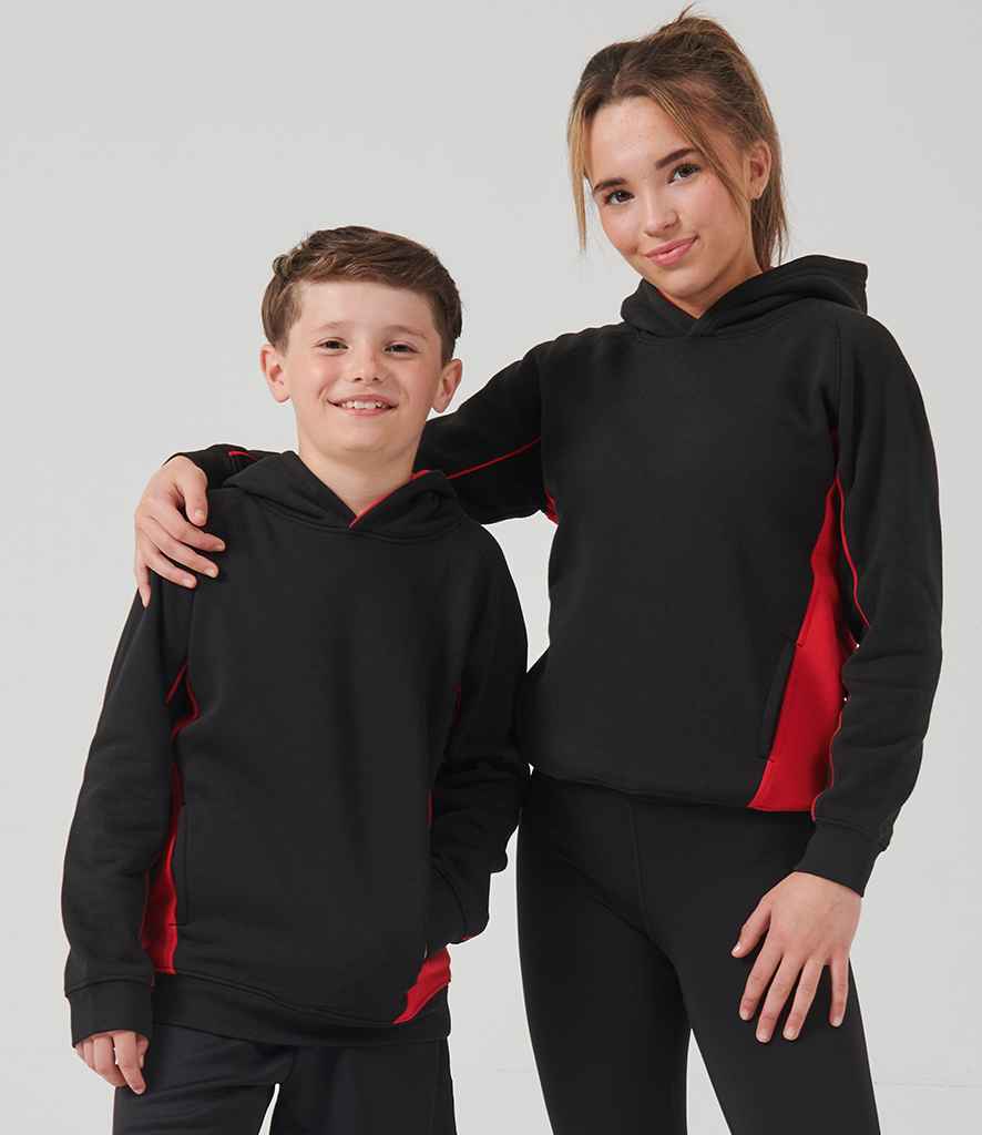 Finden & Hales Finden + Hales Kids Contrast Hooded Sweatshirt Black/Red