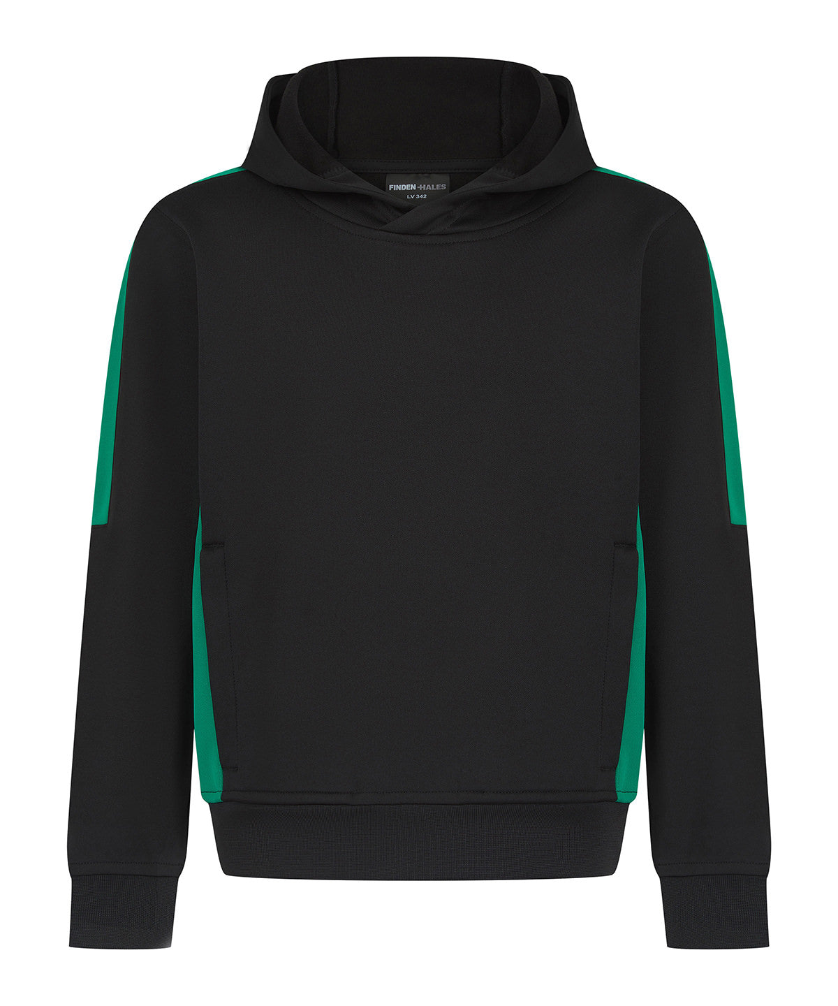 Finden & Hales Kids' team hoodie Black/Emerald