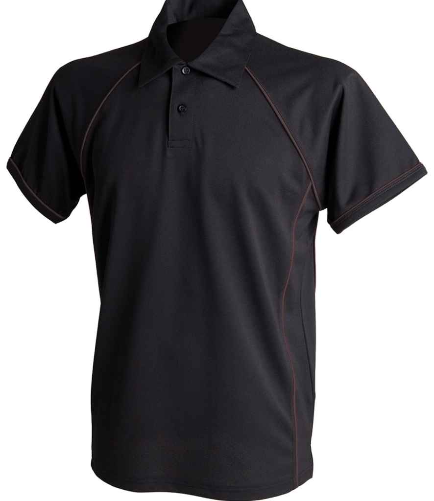 Finden & Hales Finden + Hales Performance Piped Polo Shirt Black/Black