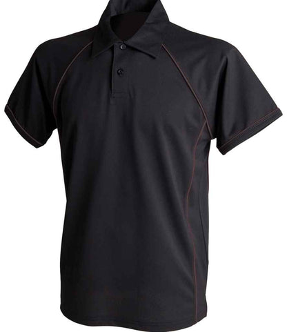 Finden & Hales Finden + Hales Performance Piped Polo Shirt Black/Black