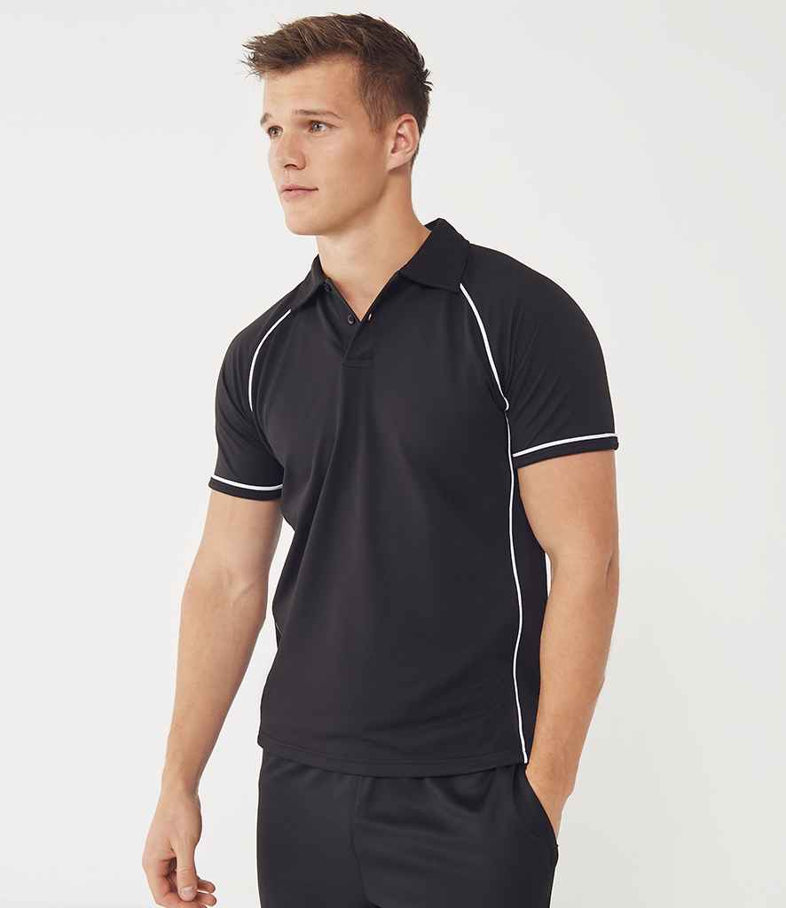 Finden + Hales Performance Piped Polo Shirt - model image