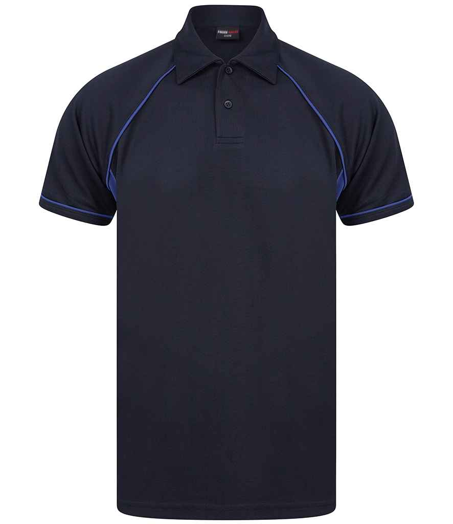 Finden & Hales Finden + Hales Performance Piped Polo Shirt Navy/Royal Blue