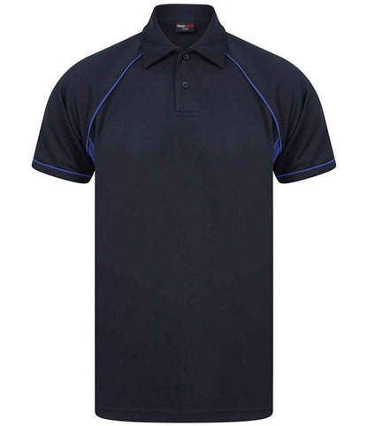 Finden & Hales Finden + Hales Performance Piped Polo Shirt Navy/Royal Blue