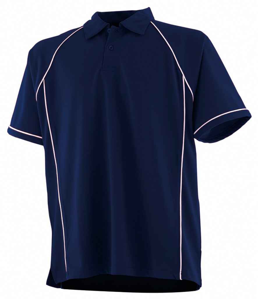 Finden & Hales Finden + Hales Performance Piped Polo Shirt Navy/White