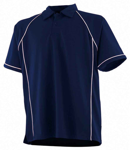 Finden & Hales Finden + Hales Performance Piped Polo Shirt Navy/White