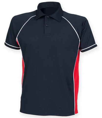 Finden & Hales Finden + Hales Performance Piped Polo Shirt Navy/Red/White