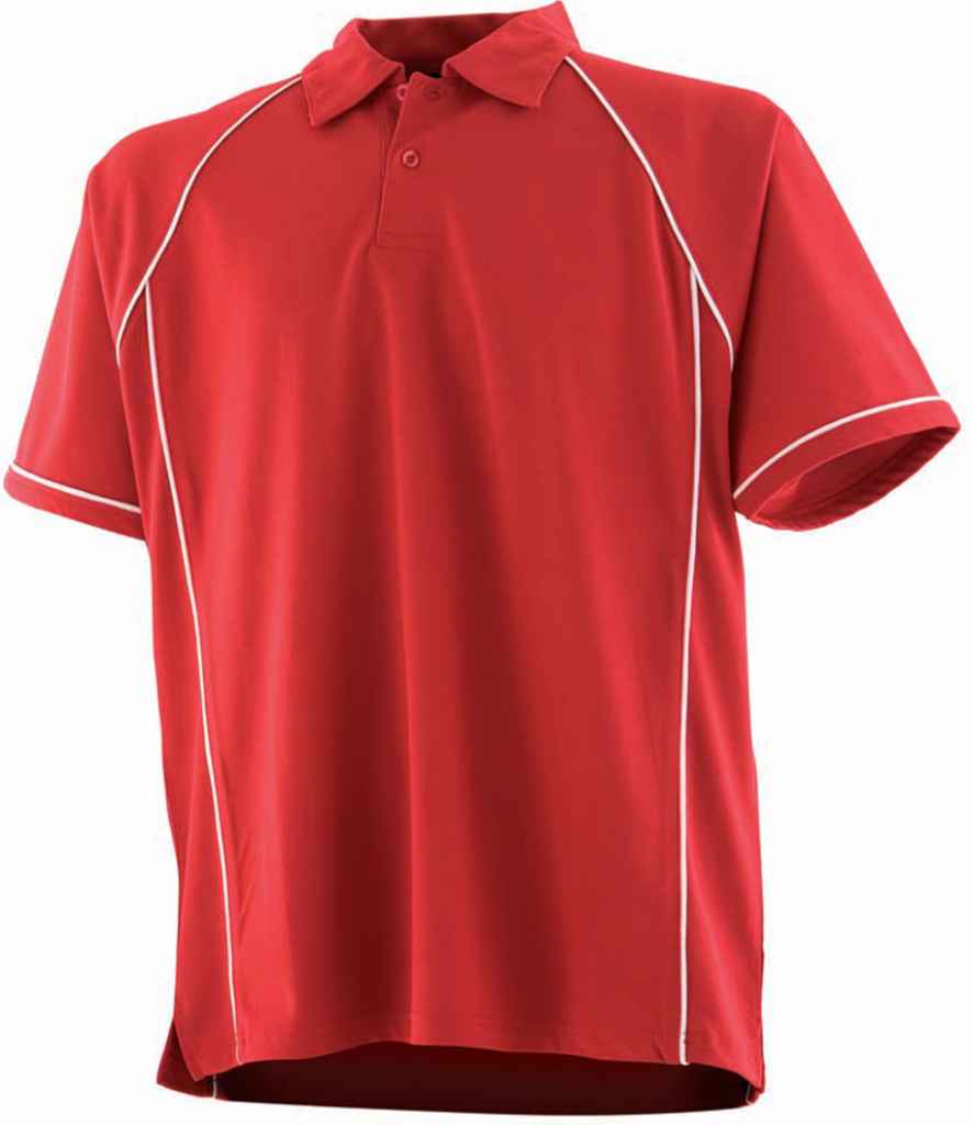 Finden & Hales Finden + Hales Performance Piped Polo Shirt Red/White