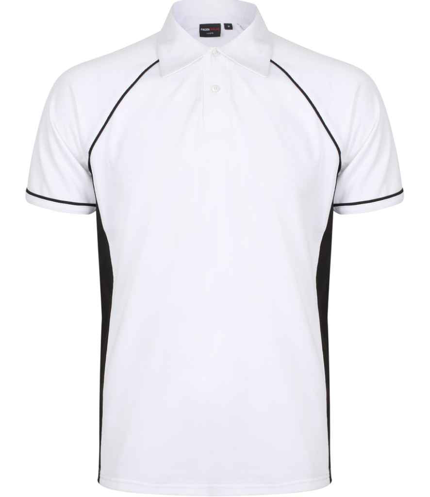 Finden & Hales Finden + Hales Performance Piped Polo Shirt White/Black/Black