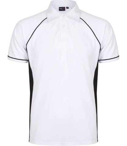 Finden & Hales Finden + Hales Performance Piped Polo Shirt White/Black/Black