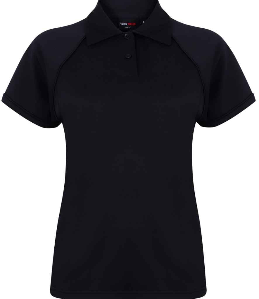 Finden & Hales Finden + Hales Ladies Performance Piped Polo Shirt Navy/Navy
